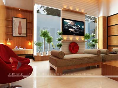 bungalow interior living room 3d